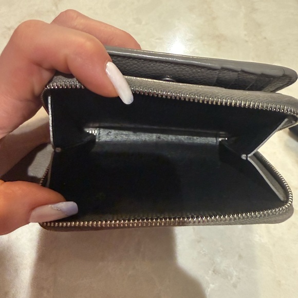 Authentic YSL  Zip Around Compact wallet 
Gray pebble  Leather in EUC dust bag - Picture 8 of 10